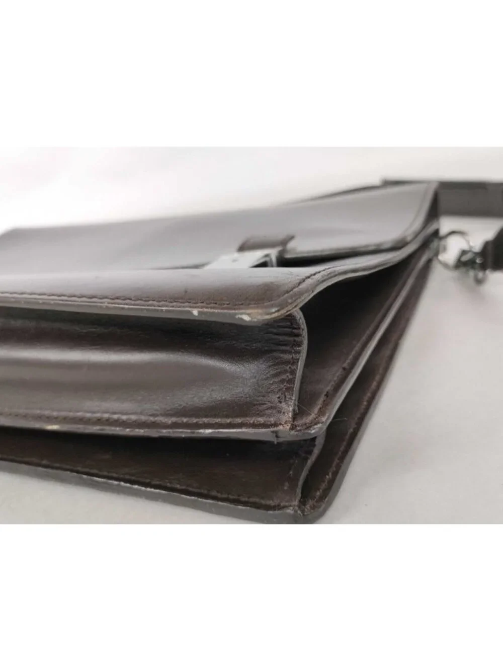 Gucci Business Bag Brown Leather 2-Way Silver